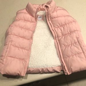 Light pink Gap warm vest jacket.